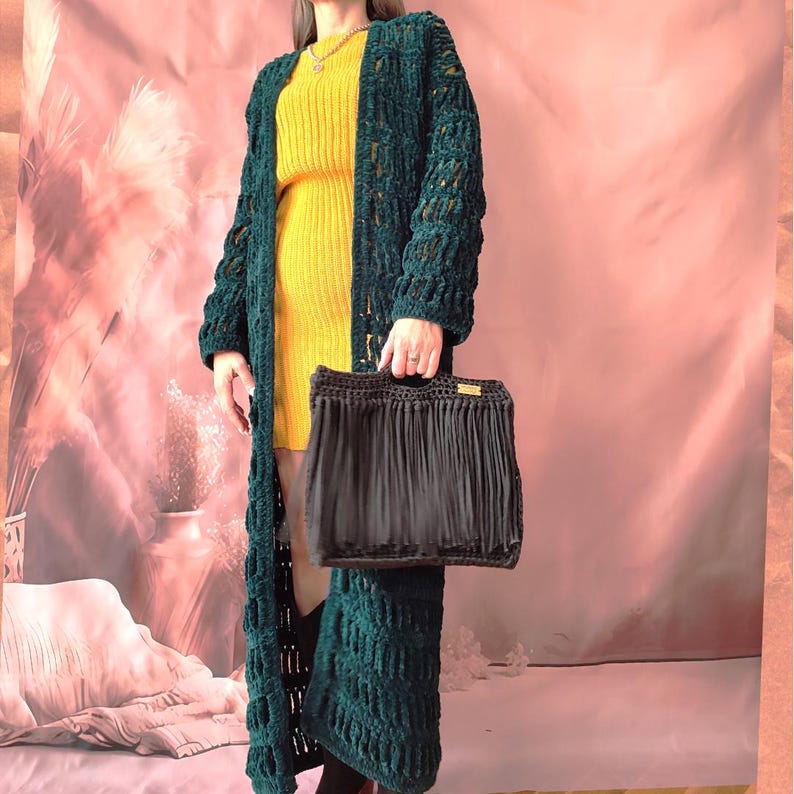 Einfaches geripptes Häkelmuster für Pullover Kleid PDF, Anfänger Kurzes Kleid Maßanfertigung, Gemütliches Langarm Bodycon Winter Häkelanleitung Bild 16