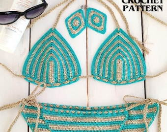 Crochet Top Pattern, Sexy Bikini Pattern, Bralette Pattern, Swimsuit Bra Pattern, Digital Download, DIY Women Pattern, Crochet Gift
