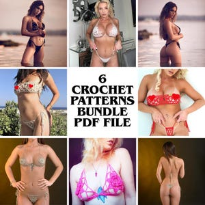 Crochet Lingerie Pattern, Micro Extreme Bikini, Sexy Beachwear, DIY Swimwear Instant Download, 6-in-1 Bundle
