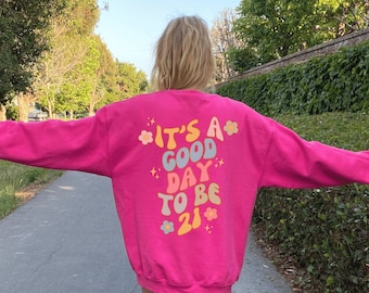 Suéter de cumpleaños número 21 Sudadera de cumpleaños número 21 para amiga Camisetas de cumpleaños número 21 Camisetas lindas de cumpleaños número 21 Sudadera de cumpleaños número 21