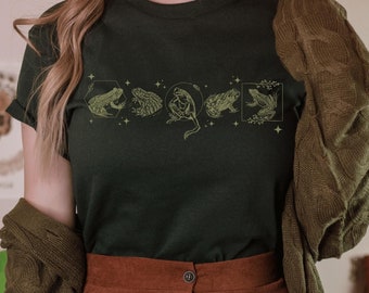 Frog Shirt Goblincore Shirt Goblincore Clothing Cottagecore Shirt Dark Academia Shirt Dark Academia Clothing Goblincore Clothes Whimsigoth