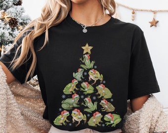 Christmas Frog Tshirt Goblincore Shirt Frog Shirt Cottagecore Goblincore Clothing Dark Academia Shirt Goblin Core Whimsigoth Clothing Toad