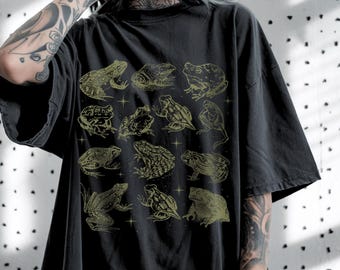 Komfortfärger Goblincore-kläder Grodskjorta Cottagecore-skjorta Goblincore-skjorta Mörk Academia-skjorta Mörk Academia-kläder Goblin Core