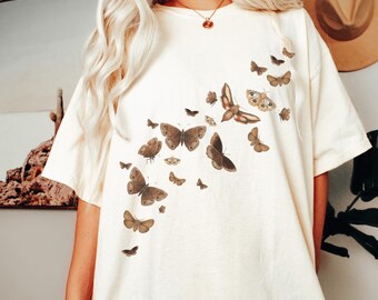 Shirt nachtvlinder nachtvlinders Shirt Cottagecore Goblincore Luna Moth Dark Cottage Core kleding Whimsigoth kleding Goblincore Shirt Insect Shirt Plus