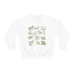 Frog Sweatshirt Frog Sweater Whimsigoth Clothing Cottage Core Sweatshirt Goblincore Sweater Man I Love Frogs Dark Academia Sweatshirt Dark White