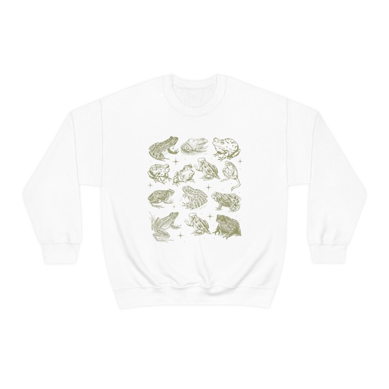 Frog Sweatshirt Frog Sweater Whimsigoth Clothing Cottage Core Sweatshirt Goblincore Sweater Man I Love Frogs Dark Academia Sweatshirt Dark White