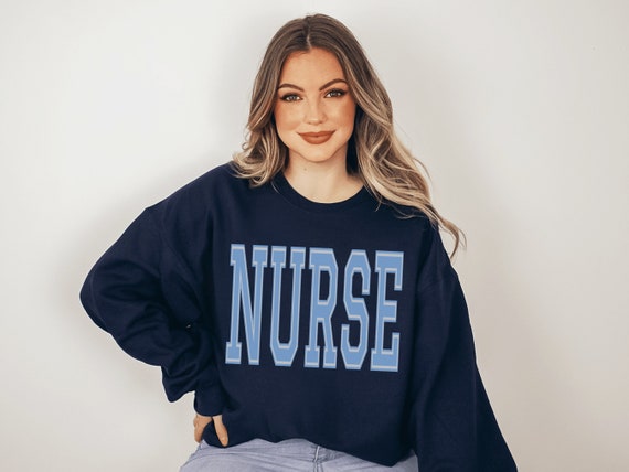 Navy Nurse Sweatshirt Womens Sweatshirts Blue Nurse Sweater Nurse Sweatshirt Blue Nurse Apparel Nurse Sweatshirt for Women Rn Crewneck Etsy