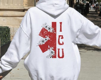 Icu Shirt Icu Nurse Hoodie Zip Up Intensive Care Unit Hoodie Icu Nurse Hoodie Surgical Icu Hoodie Medical Icu Shirt Icu Rn Zipped Hoodie