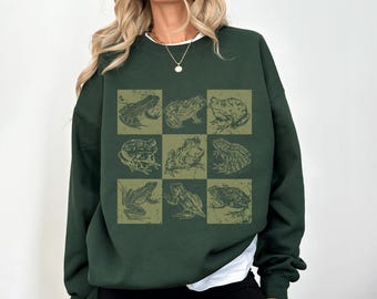 Camiseta Goblincore, camiseta de rana, sudadera de rana, ropa Whimsigoth, ropa Cottage Core Goblincore, camiseta Goblin Core Cottagecore, cuello redondo de rana