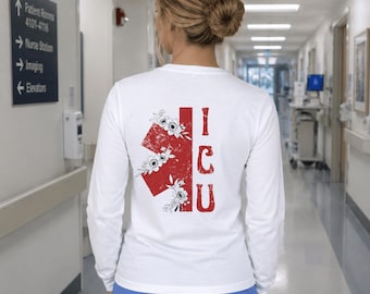 Icu Nurse Long Sleeve Shirt Icu Long Sleeve Shirt Icu Shirt Intensive Care Unit Shirt Surgical Icu Shirt Micu Sicu Medical Icu Shirt Icu Rn