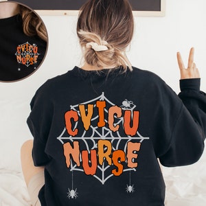 Halloween CVICU Enfermera Sudadera CVICU Sudadera Cardiovascular Unidad de Cuidados Intensivos Suéter Cvicu Regalo Cardiología Enfermera Sudadera