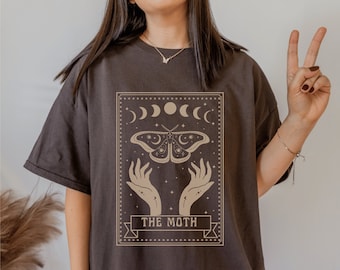 Luna Moth Shirt Whimsigoth Clothing Cottage Core Shirt Tarot Shirt Goblincore Shirt Dark Academia Shirt Dark Cottagecore Moth TShirt