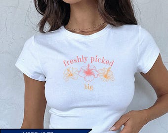 Freshly Picked Big Little Shirts Flower Big Little Baby Tee Floral Big Little Reveal Shirts Baby Tee Big/Little Shirts Big Little And Gbig