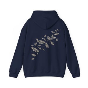Moth Hoodie Moth Shirt Dark Cottage Core Clothes Whimsigoth Hoodie Moths Shirt Cottagecore Goblincore Luna Moth Goblincore Shirt Insect Navy