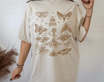 Moths Shirt Luna Moth Shirt Cottage Core Shirt Insect Shirt Goblin Core Clothes Goblincore Clothing Dark Cottagecore Whimsigoth Clothing