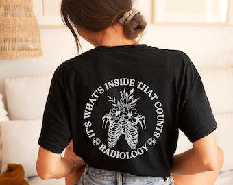 Radiologie shirt xray shirts Xray Tech shirt bloemen Xray shirt grappig RadTech T-shirt X-ray Tech shirt Rad Tech shirt radiologisch technoloog
