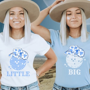 Große kleine Hemden Sorority Reveal große und kleine Hemden Sorority große/kleine Reveal Hemden Cowgirl Big Little Disco Big kleine Disco Cowgirl
