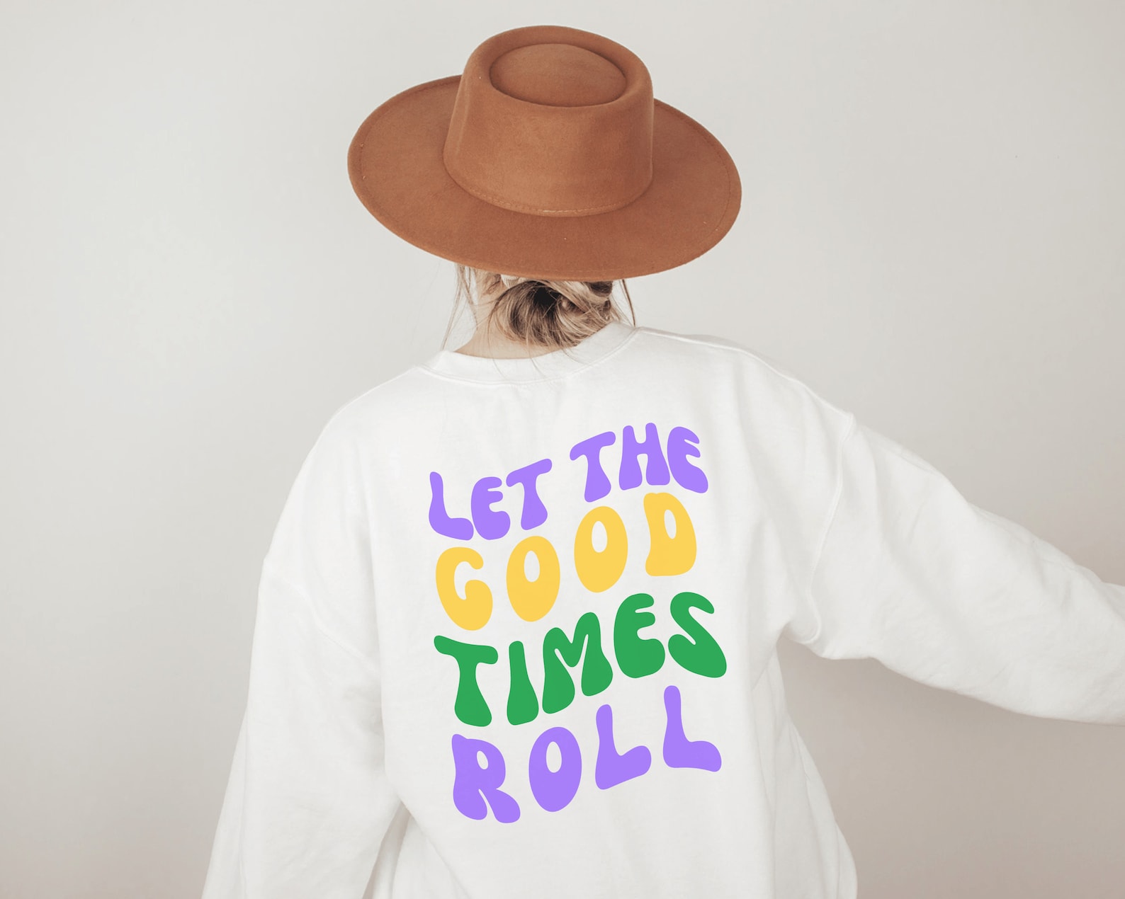 MARDI GRAS Sequin Long Sleeve Sweatshirt