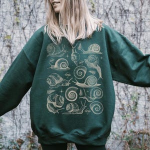 Snail Sweatshirt Snail Shirt Snails Shirt Goblincore Shirt Dark Cottage Core Clothes Whimsigoth Clothing Ecology Shirt Snail Clothing