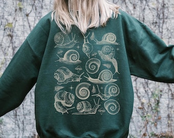 Sudadera de caracol Camisa de caracol Camisa de caracol Camisa de Goblincore Ropa Dark Cottage Core Ropa Whimsigoth Camisa de ecología Ropa de caracol