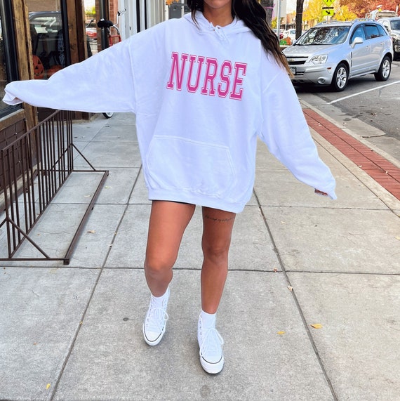 Pink Nurse Sweatshirt Hoodie Womens Sweatshirt Hoodie Pink Nurse