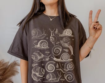 Snail Shirt Snails Shirt Dark Cottage Core Clothes Whimsigoth Clothing Snail Clothing Goblincore Shirt Mushroom TShirt Mycology Shirt