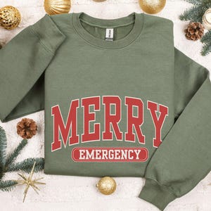 Sweat-shirt de Noël, infirmière, sweat-shirt de Noël, infirmière, chemise de Noël, infirmière, chemise de Noël pour le service des urgences