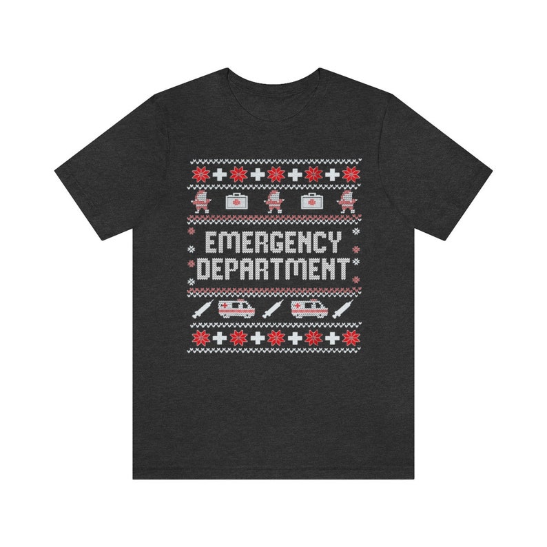 Christmas Nurse Shirt Er Nurse Shirt Emergency Department Shirt Nurse Christmas Shirt Christmas Emergency Nurse Shirt Er Shirt Er Xmas Dark Grey Heather