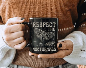 Moth Mug Moths Mug Bug Mug Whimsigoth Mug Goth Mug Insect Mug Luna Moth Mug Forestcore Mug Dark Cottage Core Mug Cottagecore Mug Goblincore