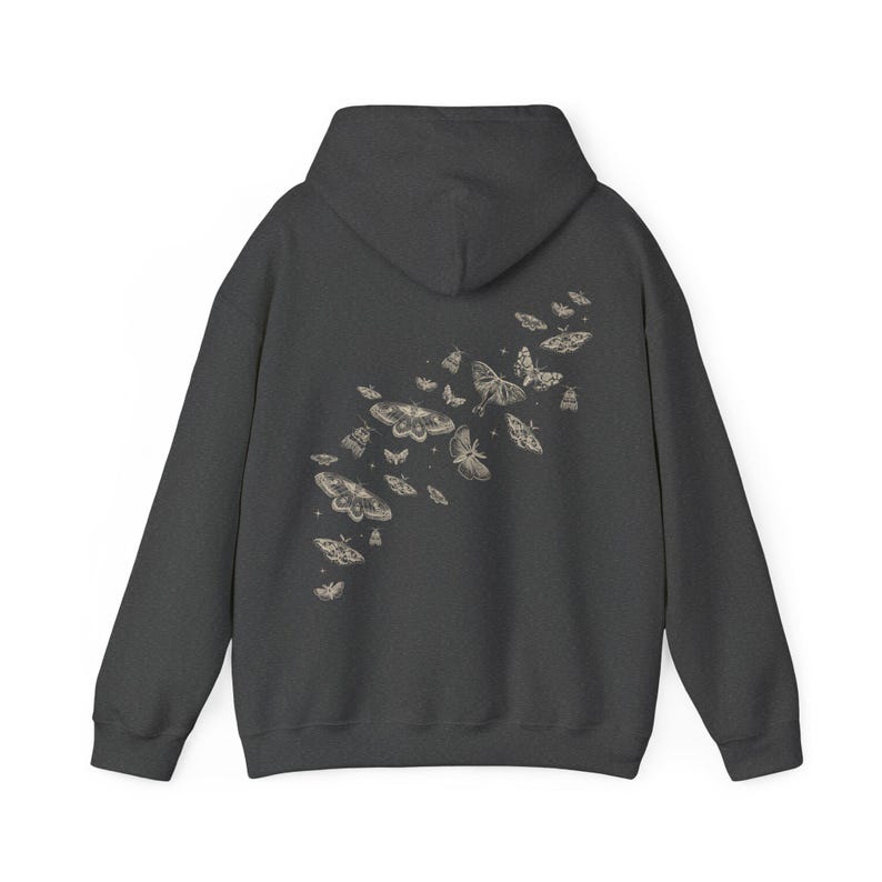 Moth Hoodie Moth Shirt Dark Cottage Core Clothes Whimsigoth Hoodie Moths Shirt Cottagecore Goblincore Luna Moth Goblincore Shirt Insect Dark Heather