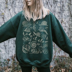 Snail Sweatshirt Snail Shirt Snails Shirt Goblincore Shirt Dark Cottage Core Clothes Whimsigoth Clothing Ecology Shirt Funny Animal Shirt