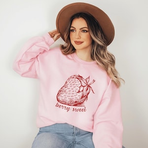 Strawberry Sweatshirt Strawberry Shirt Strawberry Sweater Cottage Core Sweatshirt Fruit Shirt Strawberry Clothing  Strawberry Crewneck