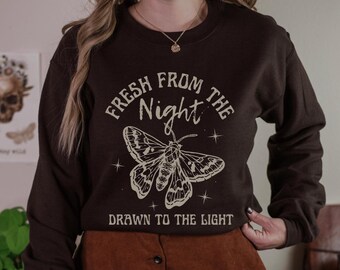 Moths Shirt Moth Sweatshirt Moth Shirt Dark Cottage Core Clothes Whimsigoth Clothing Cottagecore Goblincore Sweatshirt Luna Moth Insect
