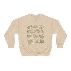 Frog Sweatshirt Frog Sweater Whimsigoth Clothing Cottage Core Sweatshirt Goblincore Sweater Man I Love Frogs Dark Academia Sweatshirt Dark Sand
