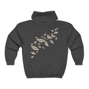 Moth Hoodie Cottage Core Zip Up Hoodie Whimsigoth Clothing Insect Hoodie Goblincore Shirt Luna Moth Shirt Forestcore Clothes Plus Size Zip Dark Heather