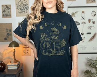 Frosch Shirt Goblincore Kleidung Goblin Core Kleidung Goblincore Shirt Goblincore Kleidung Cottage Core Shirt dunkel Academia Shirt Cottagecore