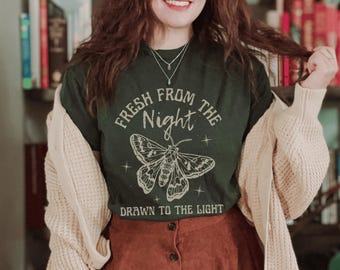 Moth Shirt Dark Cottage Core Clothes Moths Shirt Whimsigoth Clothing Cottagecore Goblincore Shirt Luna Moth Insect Shirt Plus Size Clothes