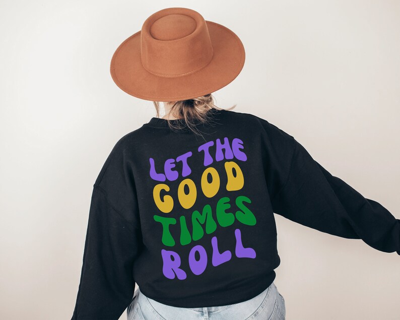 Mardi Gras Puff Sleeve Sweater