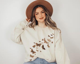 Moth Sweatshirt Moth Shirt Moths Shirt Cottagecore Goblincore Luna Moth Dark Cottage Core Clothes Whimsigoth Clothing Goblincore Shirt