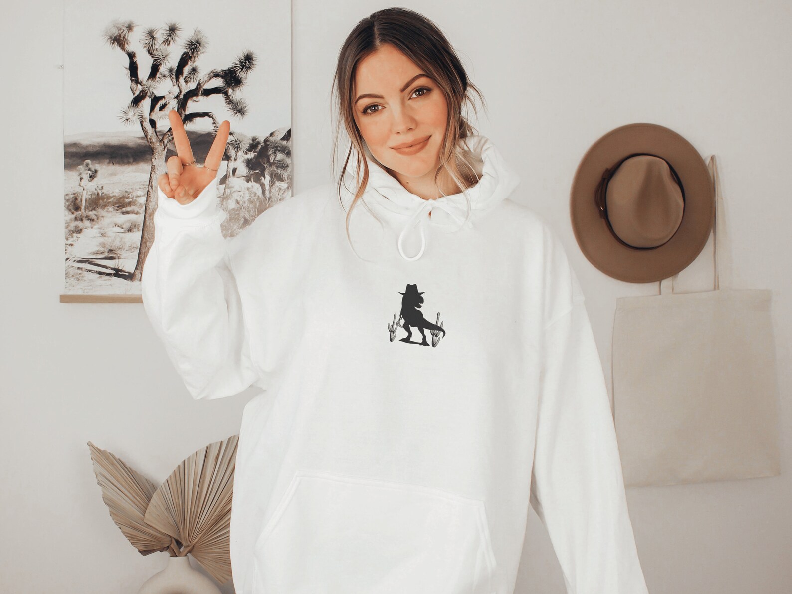 Dinosaur T-rex Graffiti Print Hoodie Dress