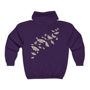 Moth Hoodie Cottage Core Zip Up Hoodie Whimsigoth Clothing Insect Hoodie Goblincore Shirt Luna Moth Shirt Forestcore Clothes Plus Size Zip Purple