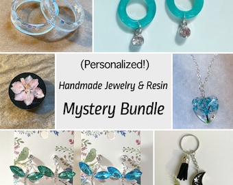 Mystery Bundle - Handmade Jewelry, Keychains, And Keepsakes - Customized To Your Preferences, Resin Items, Charms, Jewelry Mystery Box