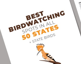 Lista de verificação para observação de aves nos 50 estados, guia de viagem pelos EUA (download digital)