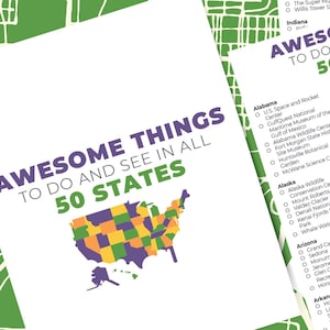 50 States Bucket List, US Travel Planner, Road Trip Checklist, US Travel Ideas, Family Travel Planner