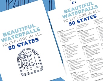 US Waterfalls Trip Planner, 50 States Checklist (Digital Download)