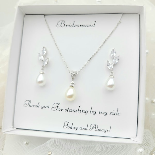 Crystal Leaf With Dangle 12mm, 8mm Teardrop Eadrring Earring, Necklace Set . Gold Pear Teardrop Pearl Earring. Silver Pear Teardrop Earring.