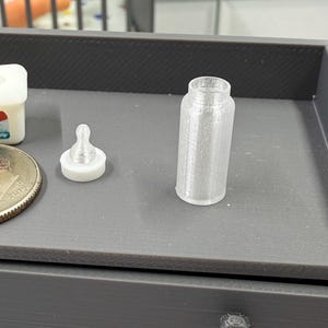 Miniature Baby Bottle for Dollhouse and Small Silicone Dolls