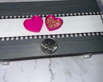 Dollhouse Miniature Heart Shaped Chocolate Truffles or Bonbon Box