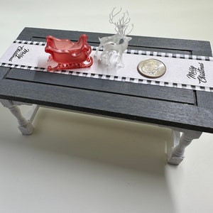 Miniature Dollhouse Faux Crystal Santa Sleigh and Reindeer