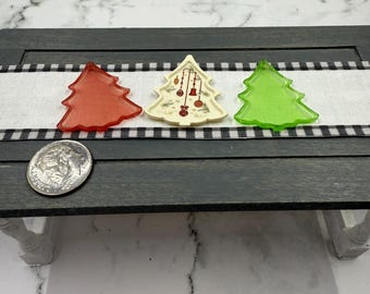 Bandeja en forma de árbol de Navidad para casa de muñecas en miniatura a escala 1:12